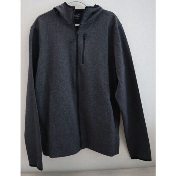 Old Navy Active Men's Sz Large Dark Charcoal Gray Dynamic Fleece Full-Zip Hoodie - Picture 1 of 9